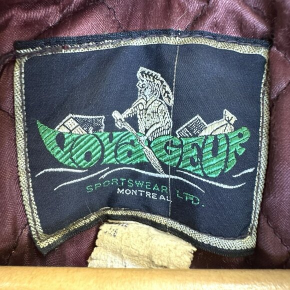 Vintage 70s Leather Trench Coat Womens Small Brown Belted Fur Trim Collar Boho - Picture 9 of 13